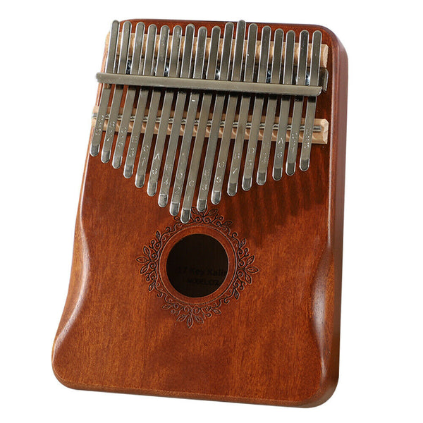 17 Keys Wooden Kalimba Mahogany Thumb Piano Percussion Instrument (Coffee) A#S