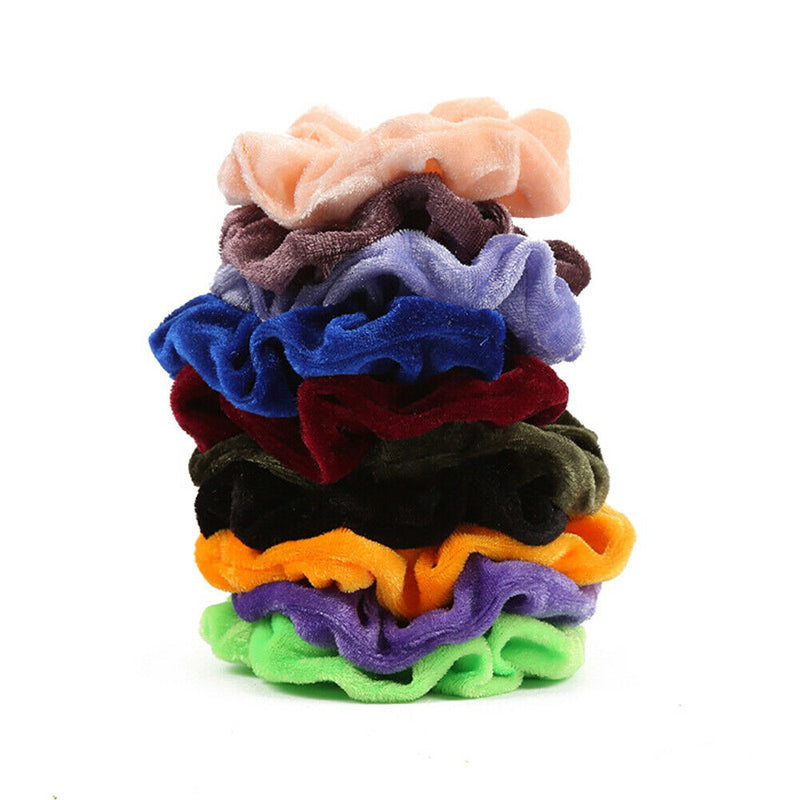 40pcs Women Velvet Scrunchies Set Colorful Ponytail Holder Hair Ring Rope A
