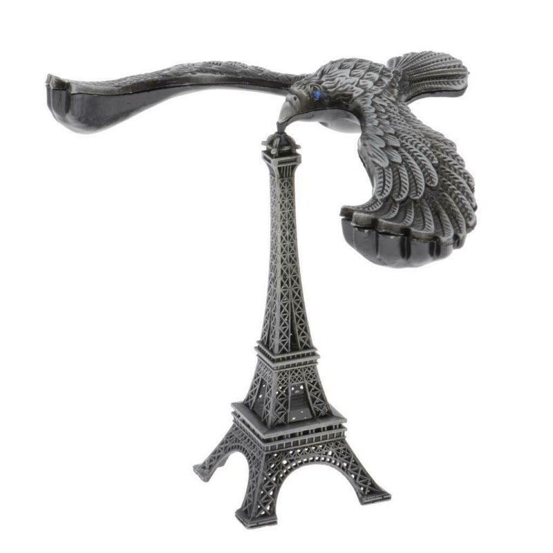 Creative Iron Tower Balance Eagle Statue Gift DIY Craft gray bronze 12cm