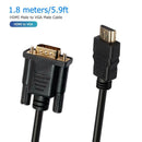 1.8m 6ft 1080P HDMI Male to VGA HD15 Male Video Converter Adapter Cable