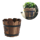 Wooden Round Barrel Planter Flower Pots Home Office Garden Wedding Decor