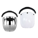 2x Moto 3-Snap Flip Up Bubble Visor for Open Face Half Helmet Wind