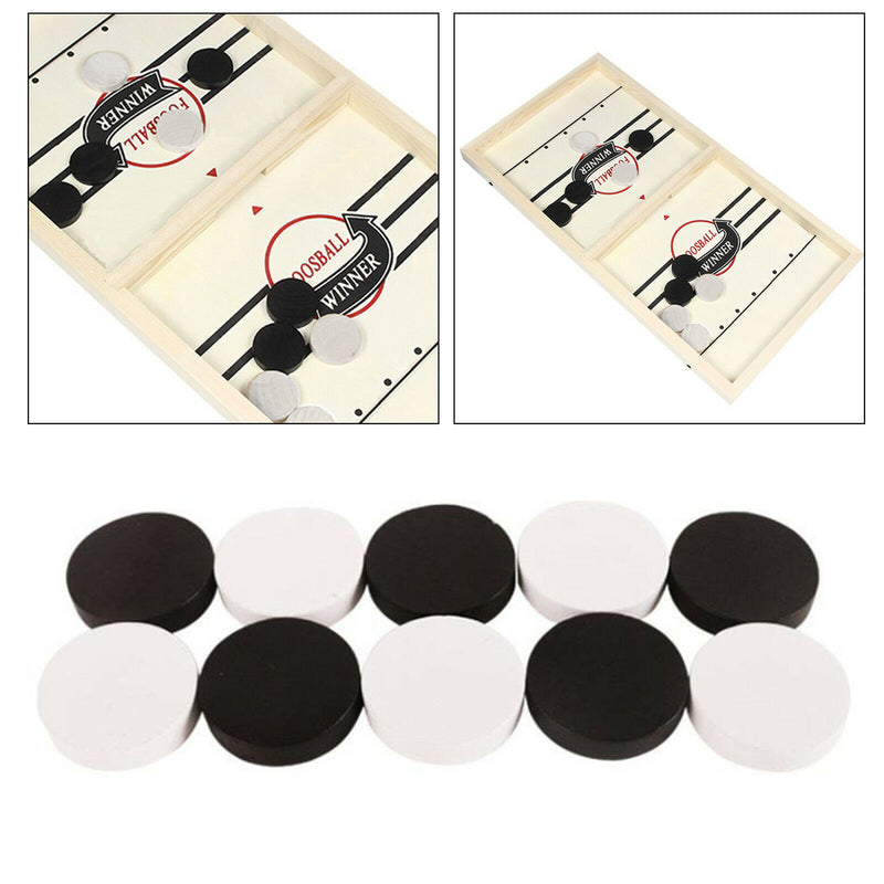 10x Fast Sling Puck Game Pieces Wooden Board Hockey Game Piece 4x0.9cm