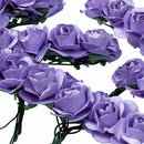 144 X Artificial Paper Rose Flower Wedding Craft Decor Deep Purple B6N1