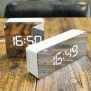 Table LED Clock - Time Snooze Alarm Clock Mirror Thermometer - Rectangle