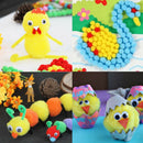 500Pcs Vibrant Colours Fluffy Small Craft Pompoms 18mm Black