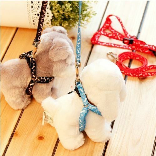 Pet Dog Puppy Cat Rabbit Kitten Nylon Harness Collar Leash Lead Adjustable LJ