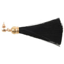 Ladies earrings fishhook black pair of earrings tassels B6D4