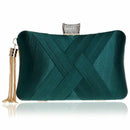 Women's Evening Clutches Bags Silk Satin Party Handbags Bridal Wedding Prom V6K4