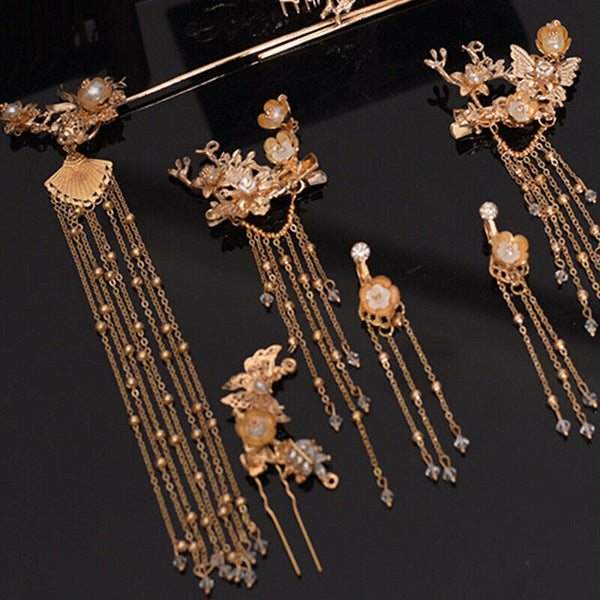 Hanfu Tiara Bride Costume Hair Accessories Chinese Phoenix Crown Luxury Cla Z8W3
