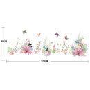 Flowers Background Wall Stickers Removable Creative Self-Adhesive Watercolo