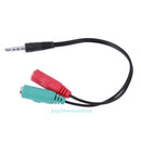 2pcs 3.5mm Male to 2 Female Y Splitter Audio Extension Cables Adapter for Mobile