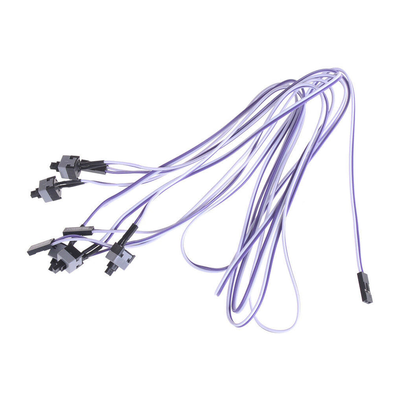 5pcs Repair PC Power Momentary Push Button Switch Connector Cable LJ