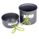 Camping Hiking Picnic Cookware Cook Cooking Pot Bowl Set Aluminum Outdoor Tide
