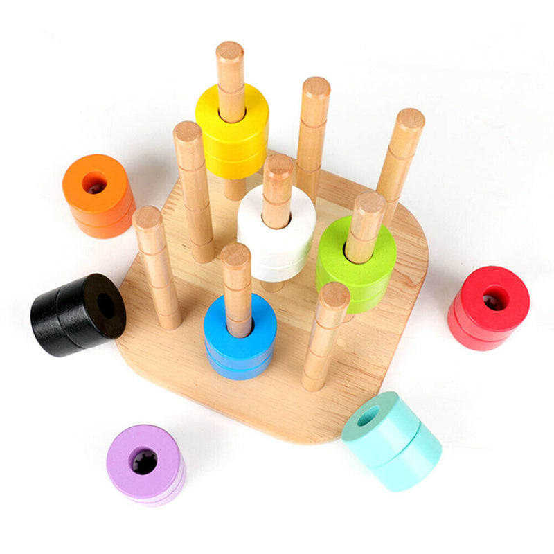 Early Education Column Blocks Puzzle Shapes Stacking Enlightenment Toys