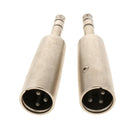 Premium 2 Pieces 6.35mm Mono Male Jack To 3 Pin XLR Male Audio Connector Adapter