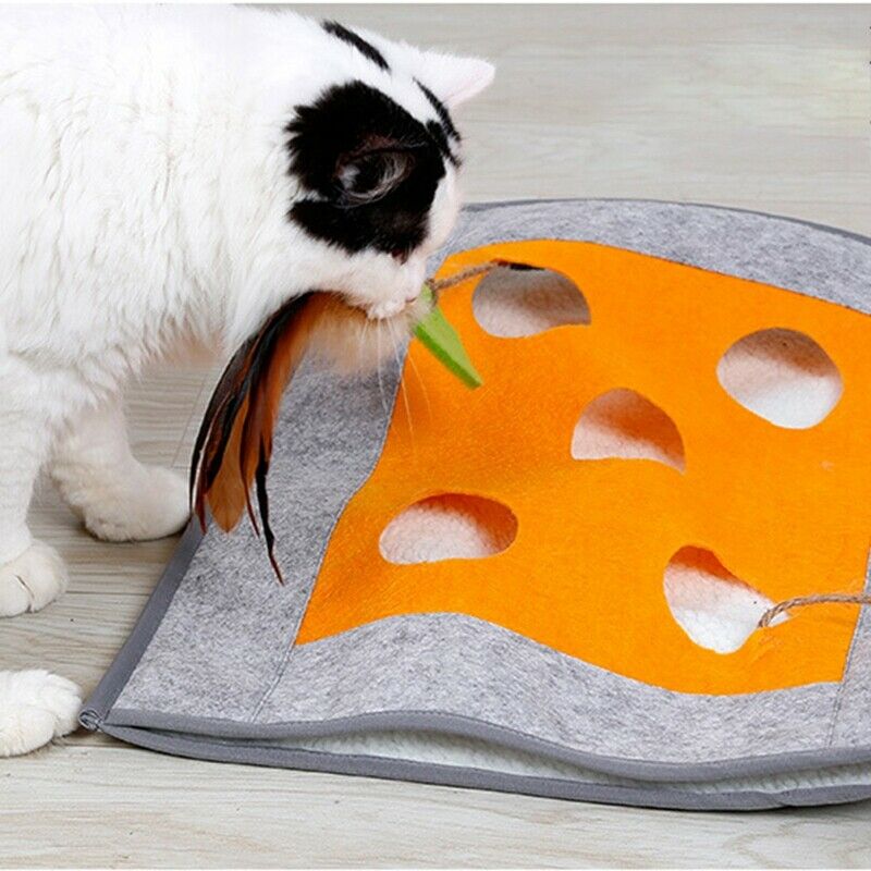 Funny Pet Cat Mice Intelligence Educational Toys Play Bell Tent With 4 HolesQ8X7