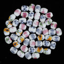 50x Loose Ceramic Spacer Beads Oval Charm for Jewelry Findings Mixed Color