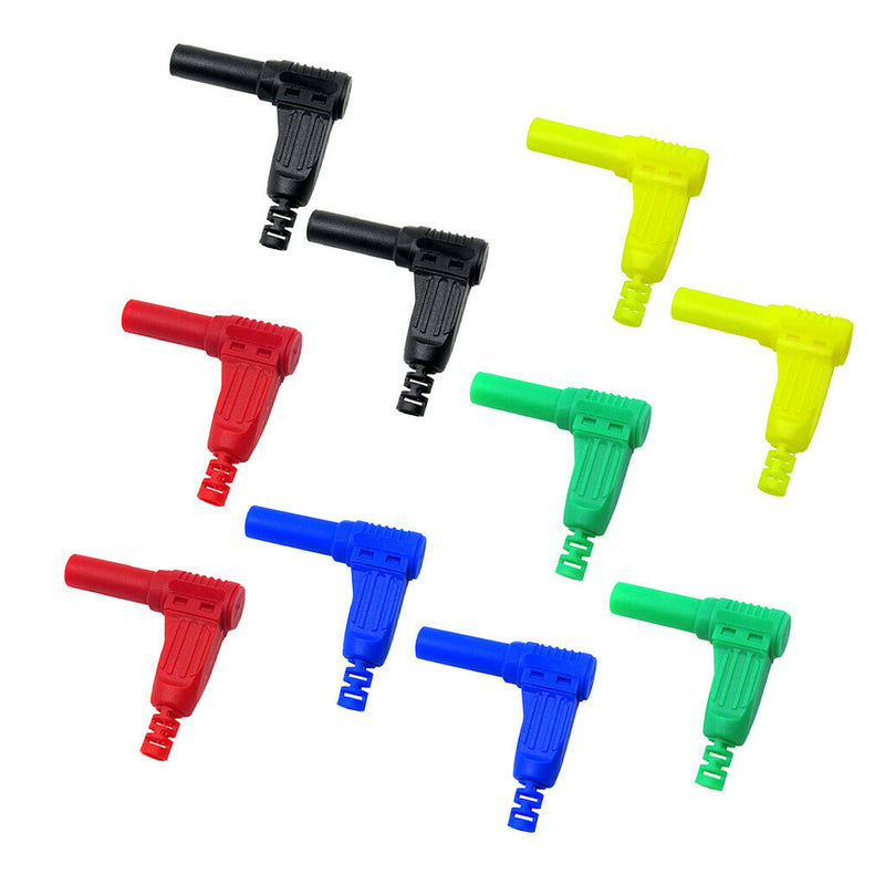 10PCS 4mm 90 degree Right Angle Connectors Banana Plug Adapters 32A 1000V (Red,