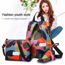 3pcs/set Women Geometric Print School Bags Girls Travel Shoulder Backpacks A