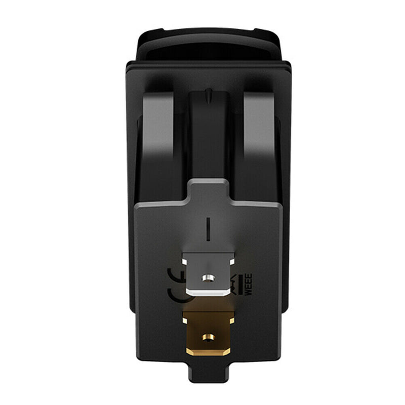 Dual QC3.0 USB Car Charger with Dust Cover for Car Boat Motorcycle (Red) A