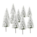 10pcs White Scenery Landscape Cedar Trees for Winter Snow Tree Layout 10cm