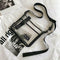 Transparent PVC Shoulder Messenger Bag Unisex Casual Crossbody Bags (Black)