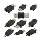 Qty 10 5pin Mini Changer Adapter USB Male to Female Micro USB Converter