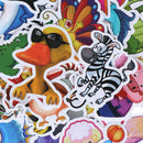 50Pcs Cute cartoon animals DIY notebook suitcase laptop guitar bike stickers FT