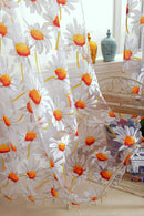 1x2M Sunflower Voile Window Burnt-Out Curtain Sheer Panel Tulle with Beads