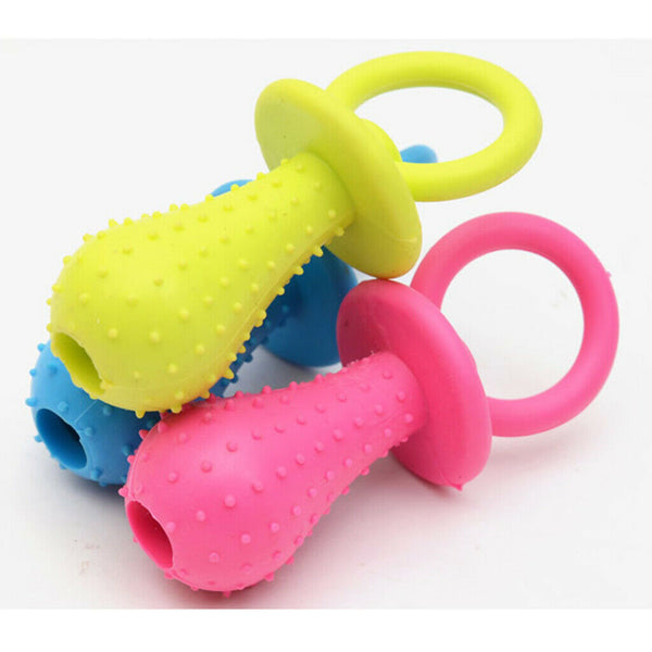 6Pcs Rubber Pacifier for Pet Toys Dog Cat Puppy Chew Toys with Bell Sound Inside