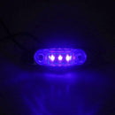 4pcs Waterproof Blue 3LED Side Marker Lights for Trailer Truck Van Boat 12V-24V