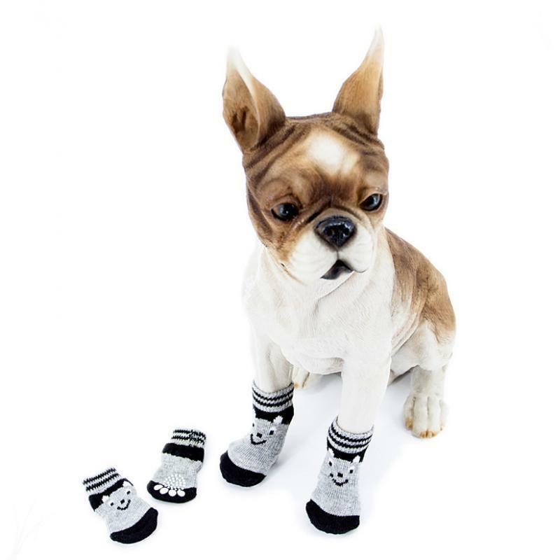2Set Elastic Pet Puppy Socks Protect Pets Paw Non-slip Bottom Gifts Size S+L