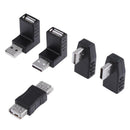 5pcs/pack Five in One 90 Degree USB 2.0 A Male to Female Adapter Connector