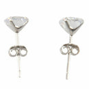 1 Pair 6MM Round Cubic Zirconia Anti allergic Crystal Stud Earrings-White
