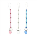 3 Pieces Baby Pacifier Crystal Pacifier Chain Clip  Pink  Blue  White