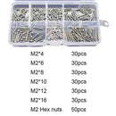230pcs Hexagonal Set Meter Screws Pan Head Socket Screw And Nut Set Box WAJ