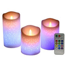 3Pcs Color Change Gradient Led Candles Remote Control Electronic Flameless
