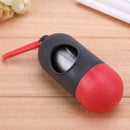 Pet Dog Garbage Clean up Bags Holder Dispenser + Poop Bags Set(Gray+Red)