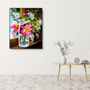 Painting By Numbers Kit DIY Flower Bottle Canvas Oil Art Picture Home Decor