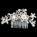 Bridal Prom Wedding Flower Prom Crystal Rhinestone Hair Comb Pin Clip Diamante