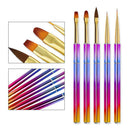 5pcs Nail Art Brushes Set Painting Tools Builder Gel Brush for Salon Home