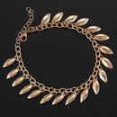 Anklets Feet Decorated Chain Links With Small Leaves Tassels, Adjustable R1U1
