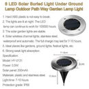 8 LED Solar Buried Light Under Ground Lamp Outdoor Path Way Garden Lamp