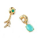 Women Animal Earings New Cute Snail Branches Asymmetrical Stud Earrings M3N5