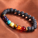 7Chakra Healing Beaded Bracelet Natural Lava Stone Diffuser Bracelet Jewelry HOT