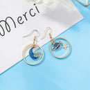 Creative Blue Universe Asymmetric Earrings Earrings For Women Girl Ear Acce