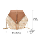 Straw Tassel Beach Woven Women Bags Hexagon Summer Chain Knitting Shoulder