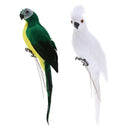 2Pcs Lifelike Macaw Parrot Artificial Feathered Bird Statue for Home Outdoor