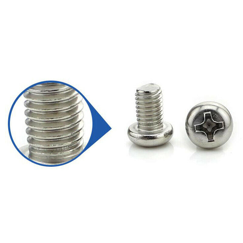 M3x10mm 316 Stainless Steel Phillips Pan Head Machine Screws Fasteners 50 P P5Y3